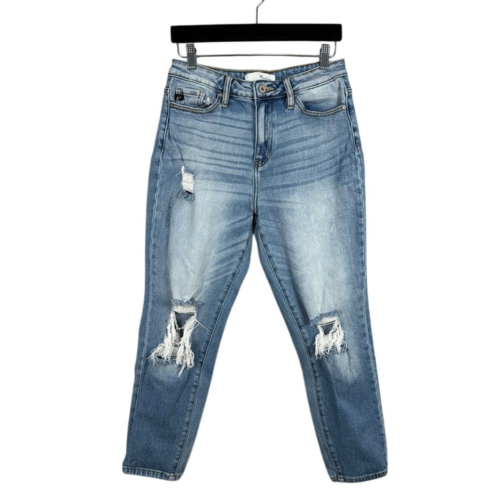 KanCan High Rise Distressed Skinny Jeans Light Wash Size 7 27 Denim